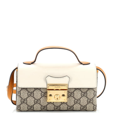 Gucci Padlock Top Handle Bag GG Coated Canvas and Leather Mini