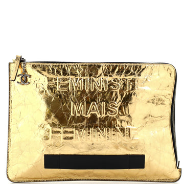 Chanel Feminine Pouch Crinkled Leather Large