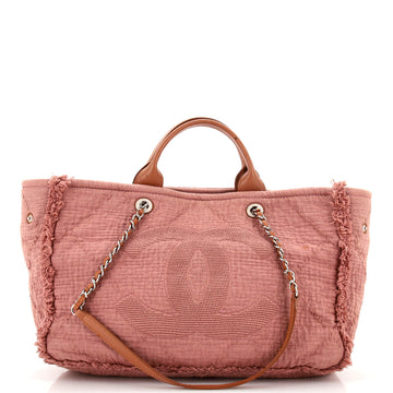 Chanel Double Face Deauville Tote Fringe Quilted Canvas Medium