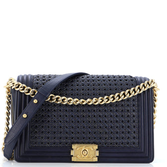 Chanel Boy Flap Bag Braided Sheepskin New Medium