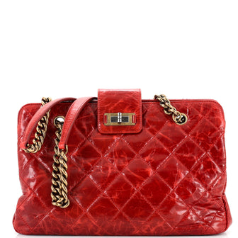 Chanel Reissue Zip Satchel Quilted Glazed Calfskin Medium