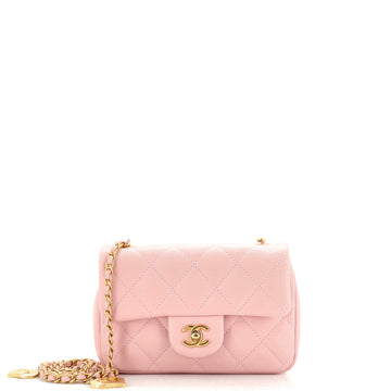 Chanel Heart Charms Flap Bag Quilted Lambskin Mini