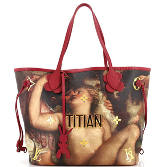 Louis Vuitton Neverfull NM Tote Limited Edition Jeff Koons Titian Print Canvas MM