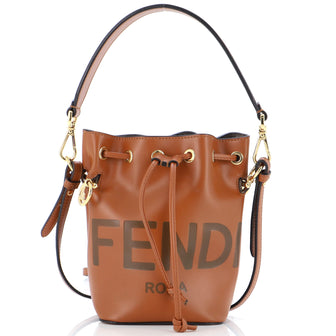 Fendi Logo Mon Tresor Bucket Bag Leather Mini