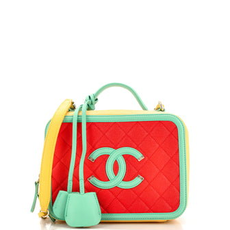 Chanel Filigree Vanity Case Quilted Caviar Medium