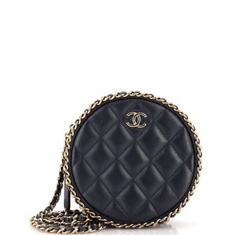 Chanel Chain Around Round Clutch with Chain Quilted Lambskin