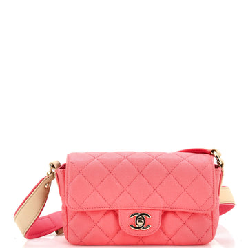 Chanel Buckle Strap CC Messenger Bag Quilted Caviar Small