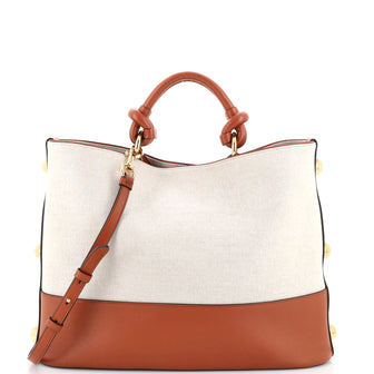 Salvatore Ferragamo Glam Tote Bag Canvas and Leather