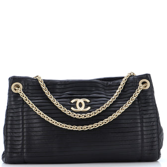 Chanel CC Accordion Chain Tote Pleated Lambskin Medium