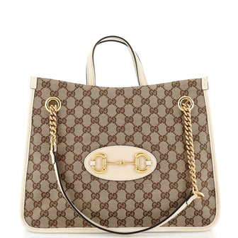 Gucci Horsebit 1955 Chain Tote GG Canvas Medium