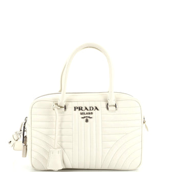 Prada Bowling Bag Diagramme Quilted Leather Medium