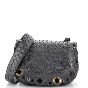 Bottega Veneta Luna Crossbody Bag Intrecciato Leather with Grommet Detail