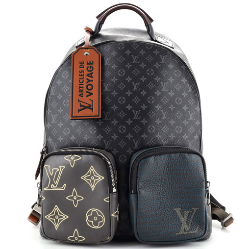 Louis Vuitton Multipocket Backpack Patchwork Monogram Eclipse Canvas and Printed Leather Black 247897203
