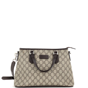 Gucci Convertible Zip Tote GG Coated Canvas Small