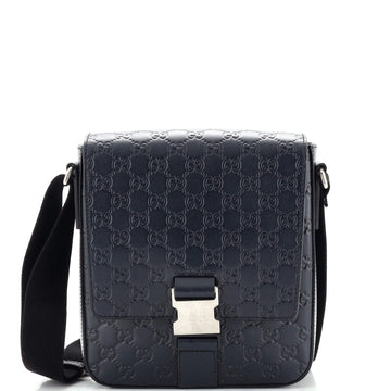 Gucci Buckle Flap Messenger Bag Guccissima Leather Small