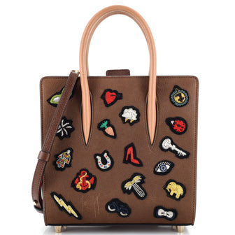 Christian Louboutin Paloma Tote Patch Embellished Nubuck Small