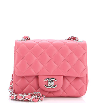 Chanel Square Classic Single Flap Bag Quilted Lambskin Mini