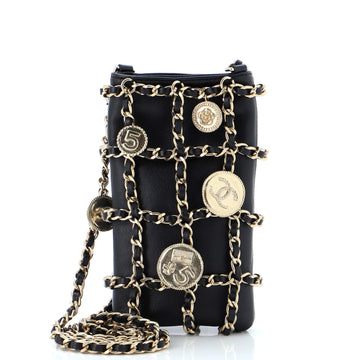 Chanel Coin Medallion Clutch With Chain Lambskin