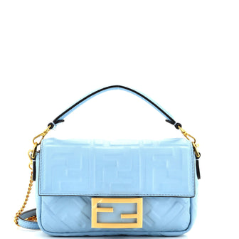 Fendi Baguette NM Bag Zucca Embossed Leather Mini