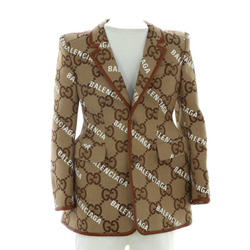 Gucci x Balenciaga The Hacker Project Men's Blazer Jacket All Over Jumbo GG Canvas Cotton Blend
