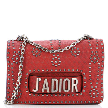 Christian Dior J'Adior Flap Bag Studded Embossed Leather Medium