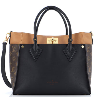 Louis Vuitton On My Side Tote Leather with Monogram Canvas MM