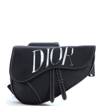 Christian Dior Shawn Stussy Saddle Crossbody Bag Printed Leather