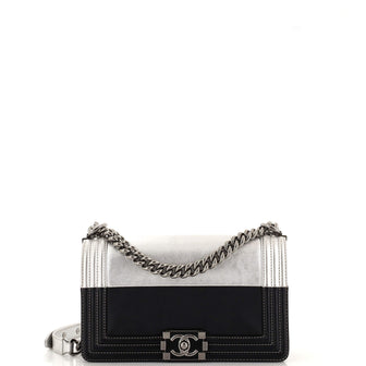 Chanel Bicolor Boy Flap Bag Calfskin Old Medium
