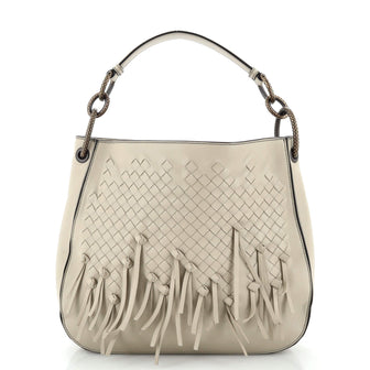 Bottega Veneta Loop Shoulder Bag Fringe Intrecciato Nappa Medium