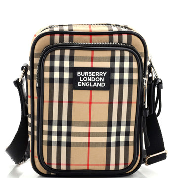 Burberry Freddie Camera Crossbody Bag Vintage Check Canvas