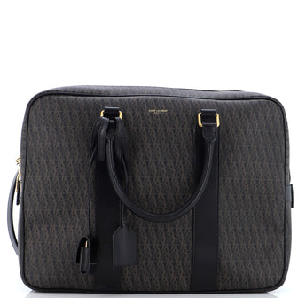 Saint Laurent Convertible Briefcase Monogram Canvas Medium