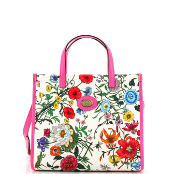 Gucci Convertible Tote Flora Canvas Medium