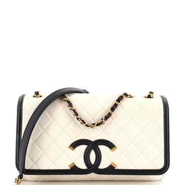 Chanel Filigree Flap Bag Quilted Caviar Medium