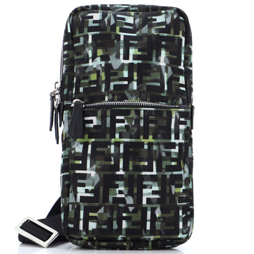 Fendi Front Pocket Sling Bag Camouflage Zucca Nylon Small