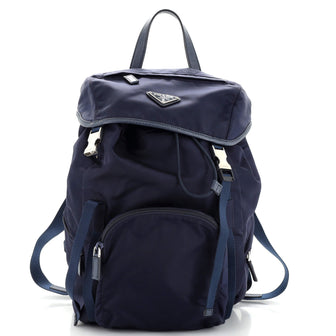 Prada Double Buckle Backpack Tessuto Medium