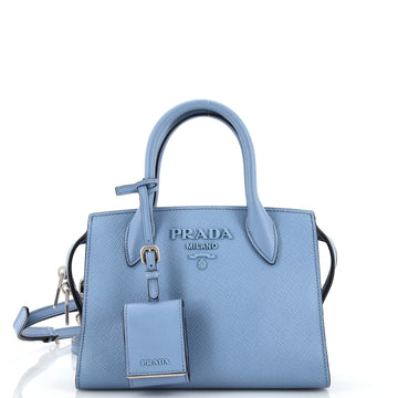 Prada Monochrome Tote Saffiano with City Calf Mini