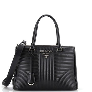 Prada Double Zip Tote Diagramme Quilted Leather Small