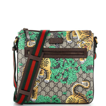 Gucci Front Zip Messenger Bengal Print GG Coated Canvas Medium