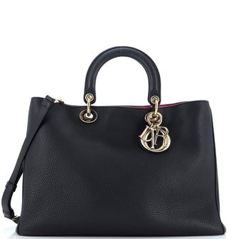 Christian Dior Diorissimo Tote Pebbled Leather Large