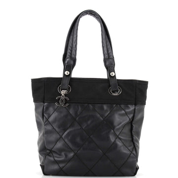 Chanel Biarritz Tote Quilted Coated Canvas Small