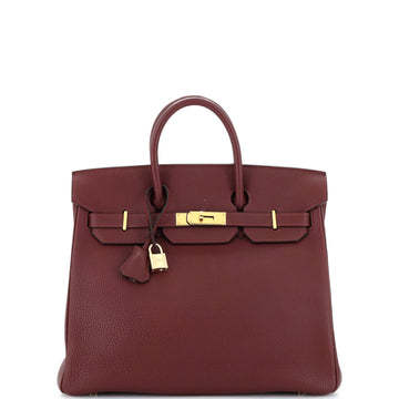 Hermes HAC Birkin Bag Red Fjord with Gold Hardware 32