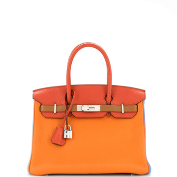 Hermes Birkin Handbag Arlequin Clemence 30