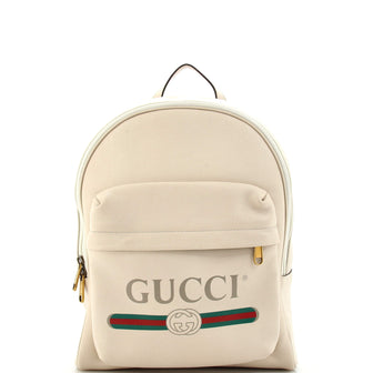 Gucci Logo Front Pocket Backpack Printed Leather