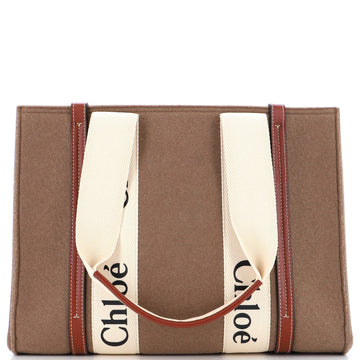Chloe Woody Tote Recycled Felt with Leather and Canvas Medium