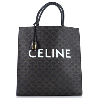 Celine Vertical Cabas Tote Triomphe Coated Canvas Large