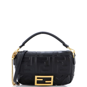 Fendi Baguette NM Bag Zucca Embossed Leather Mini