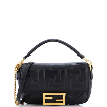Fendi Baguette NM Bag Zucca Embossed Leather Mini