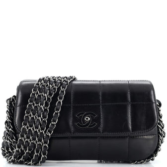 Chanel Multichain Chocolate Bar Flap Bag Quilted Leather Medium