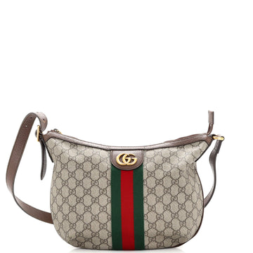 Gucci Ophidia Half Moon Hobo GG Coated Canvas Small