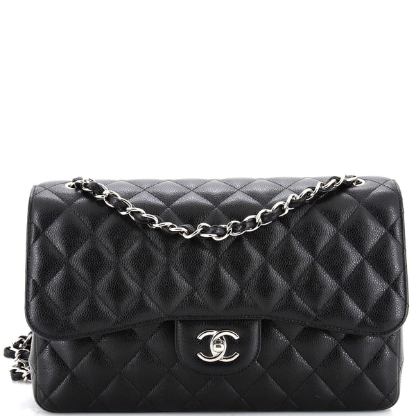 Just in!! Chanel jumbo double flap caviar with silver hardware - 8